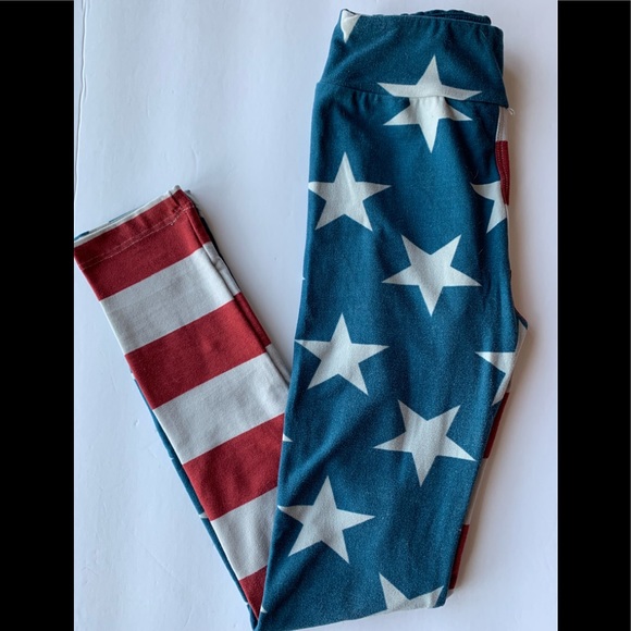 Lularoe Tween Stars and Stripes Americana Leggings - Picture 1 of 4